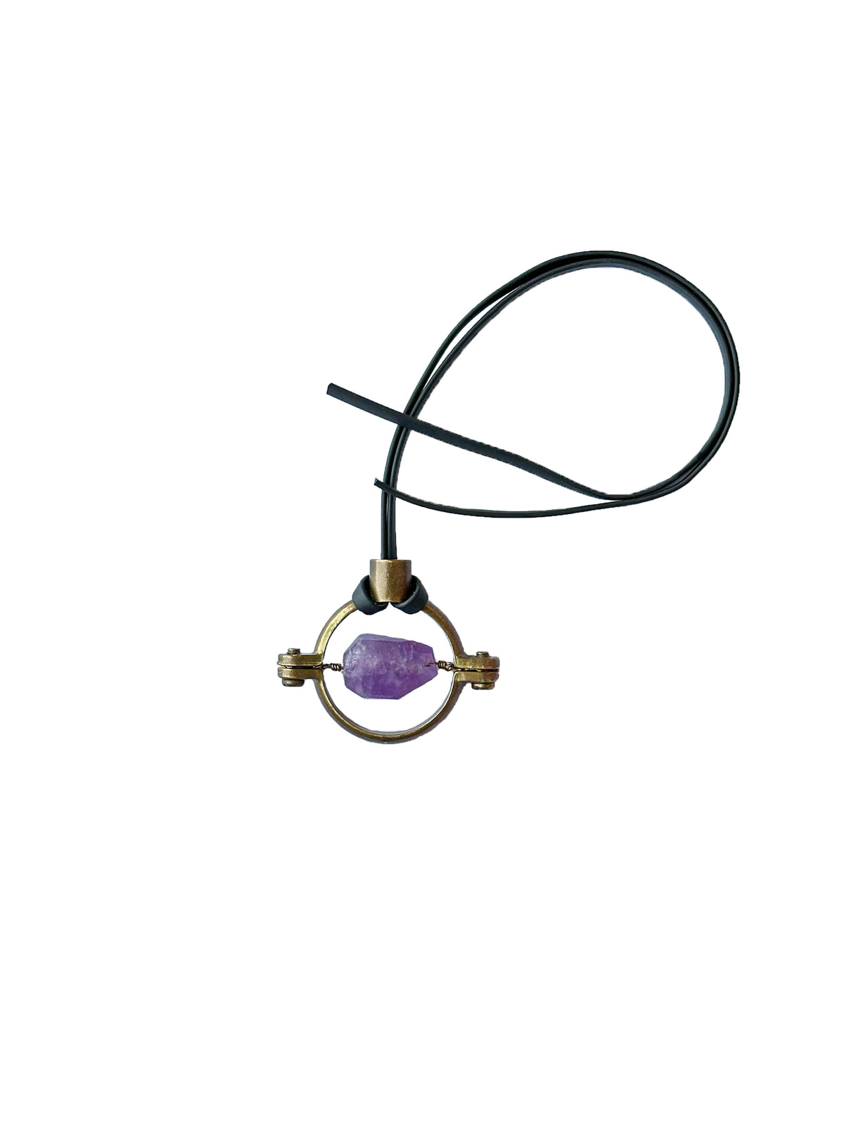 Amethyst Brass Necklace