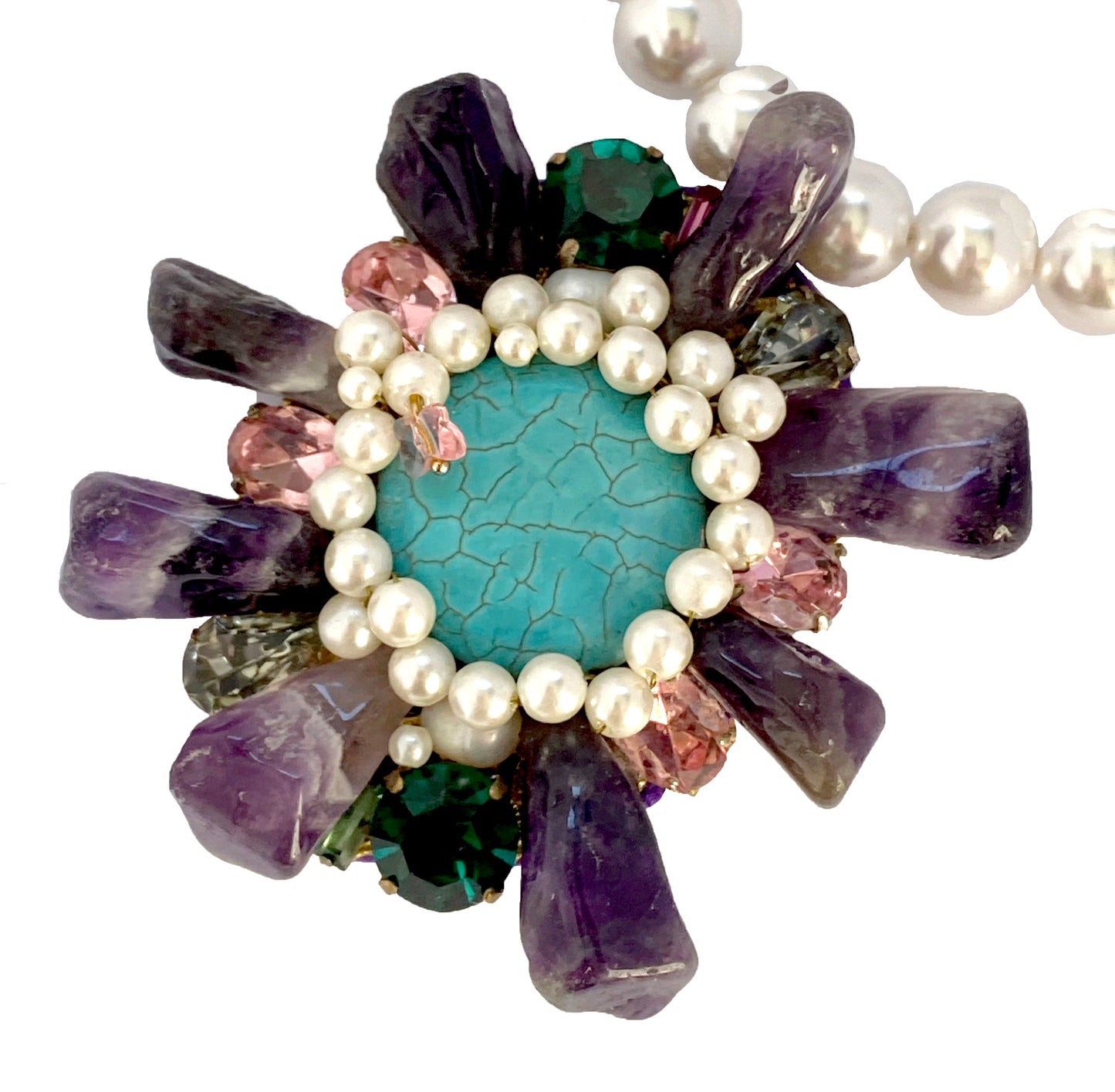 Wild Flower Gemstone Necklace
