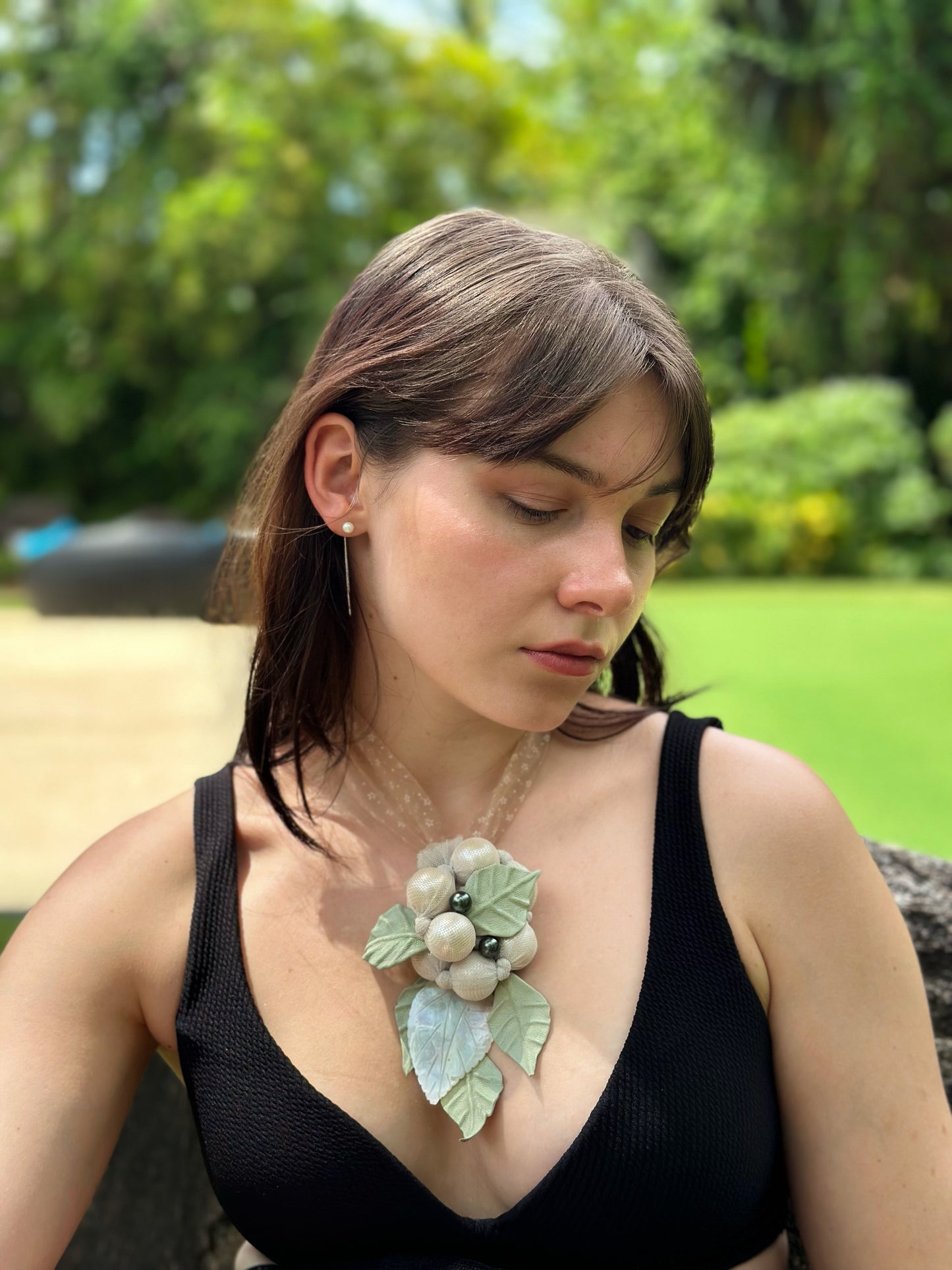 Leaves & Pearls Necklace