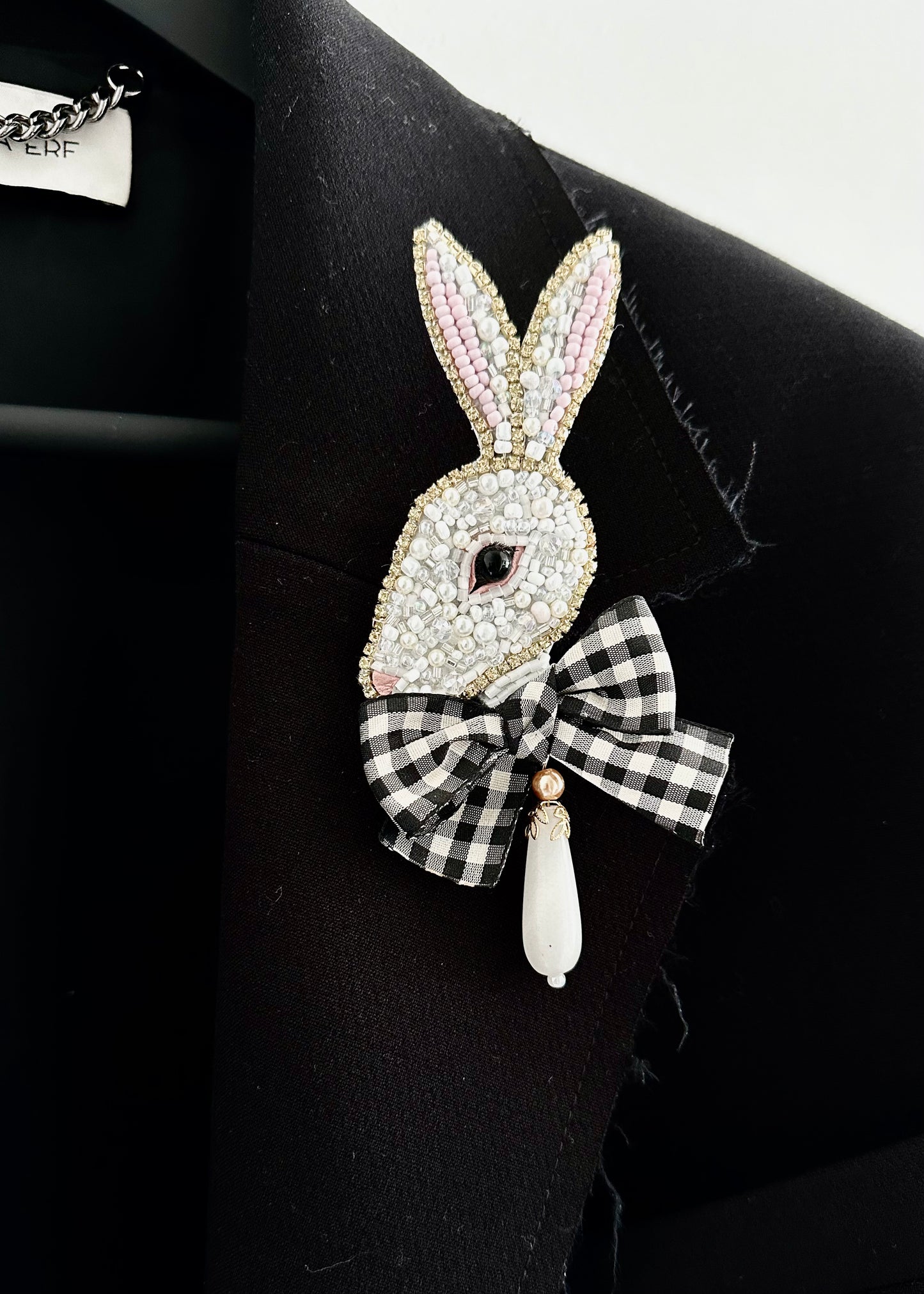 Bunny with the Bow Brooch