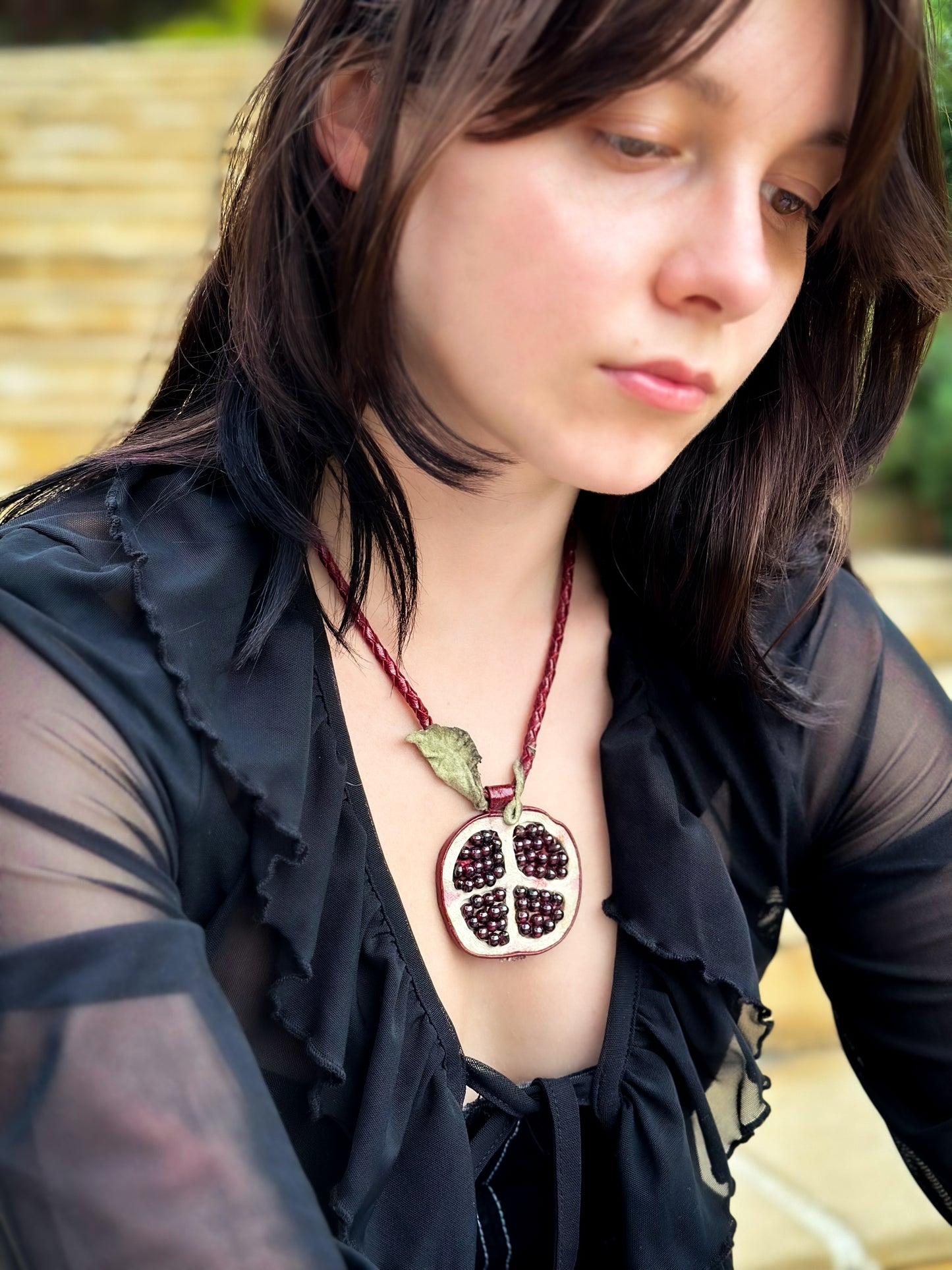 Garnet Pomegranate Necklace