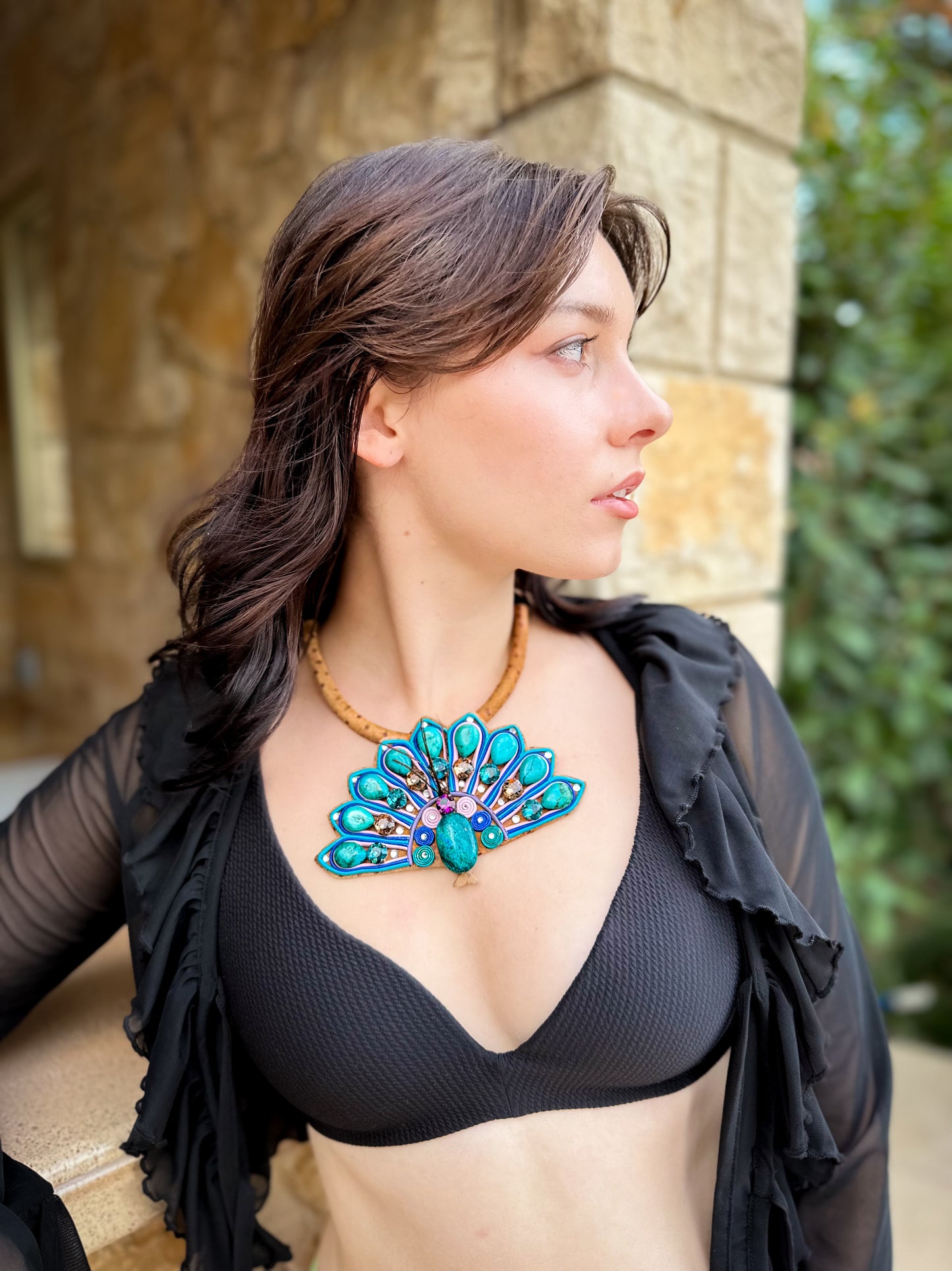 Peacock Gemstone Necklace