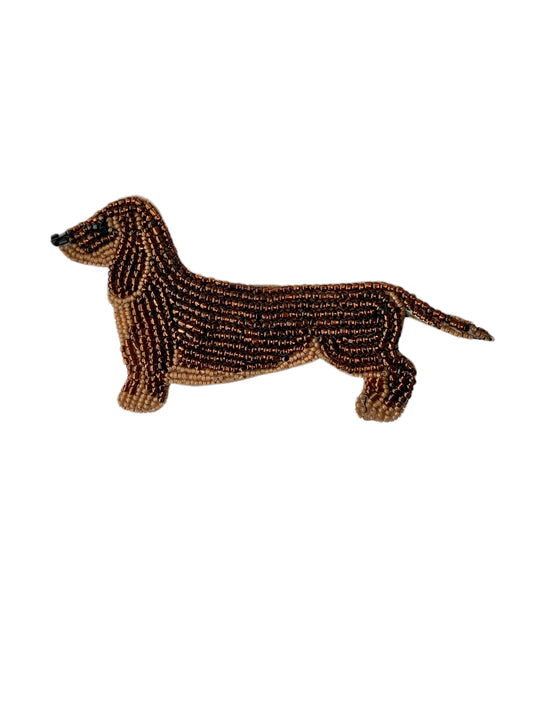 Brown Dachshund Brooch