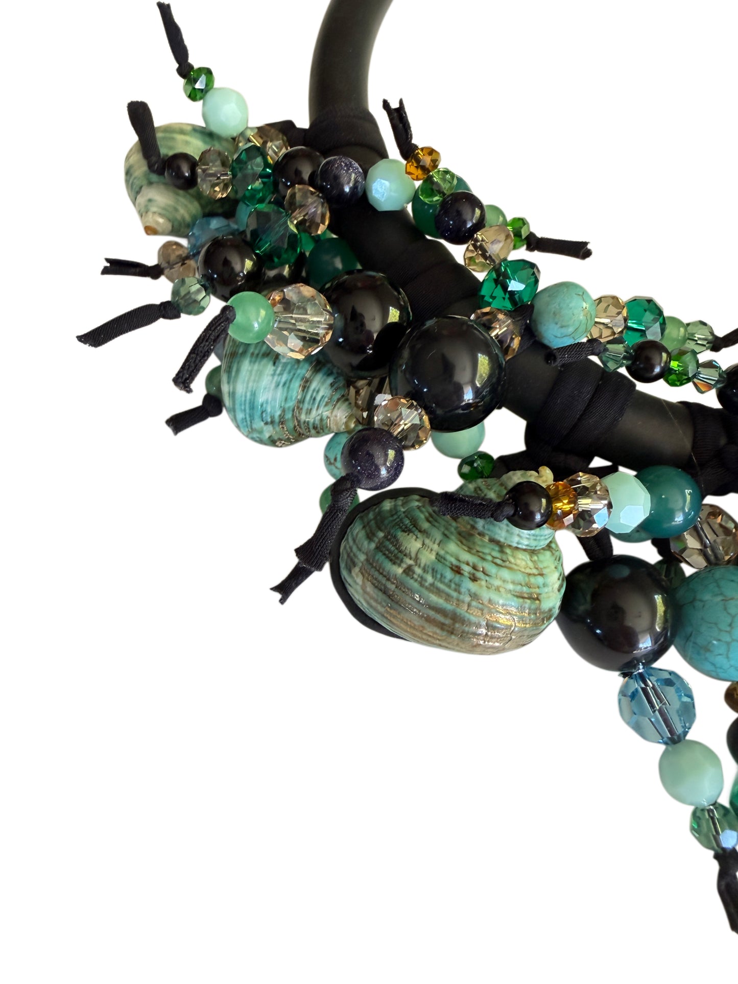 Green Shell & Gemstone Statement Necklace