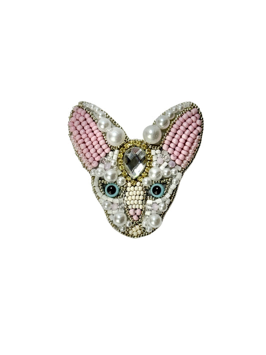 Sphynx Cat Brooch -  white