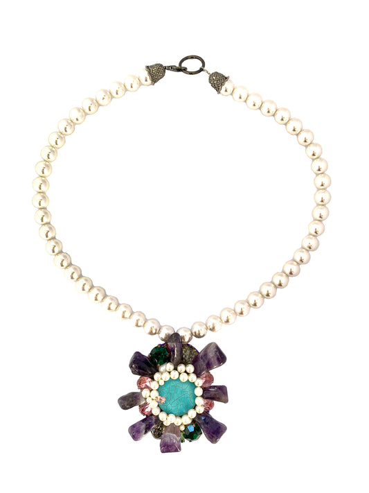 Wild Flower Gemstone Necklace