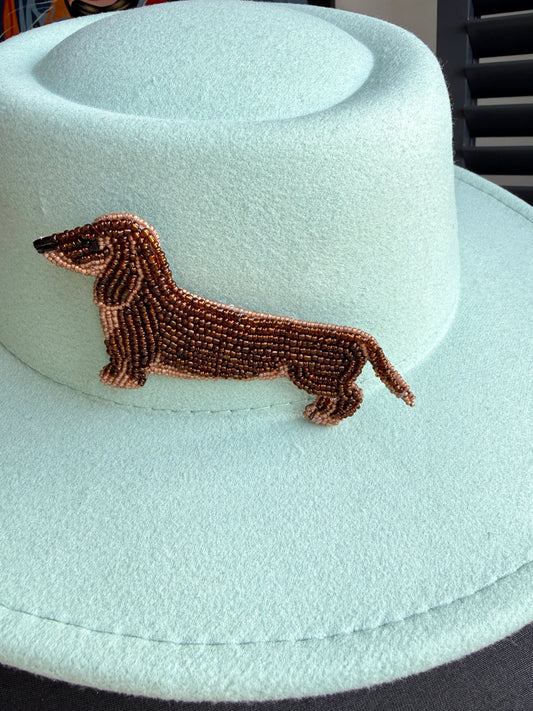 Brown Dachshund Brooch