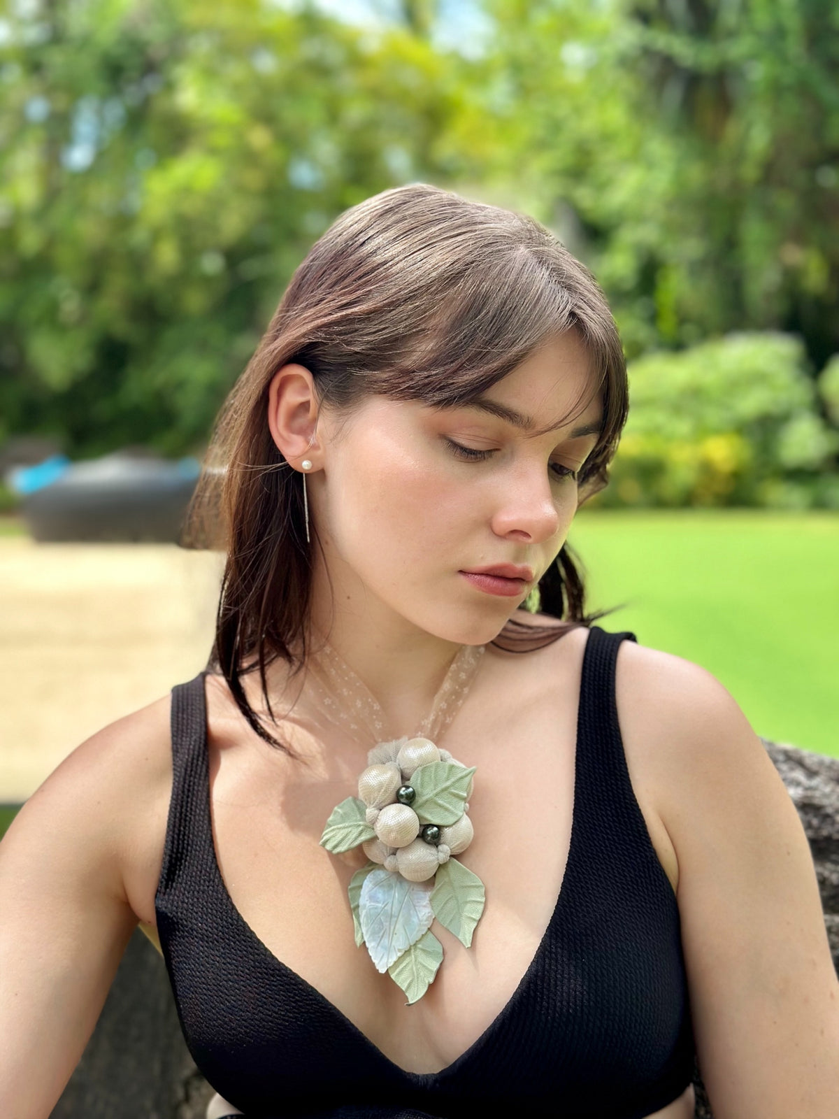 Leaves & Pearls Necklace