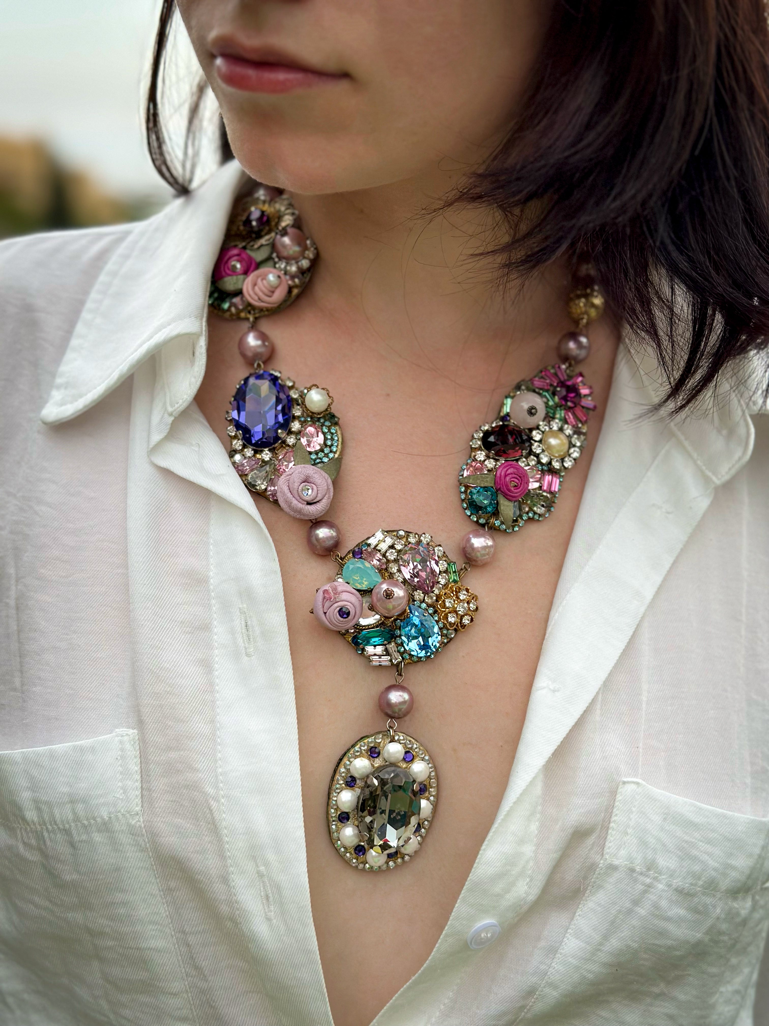 J crew flower hot sale statement necklace