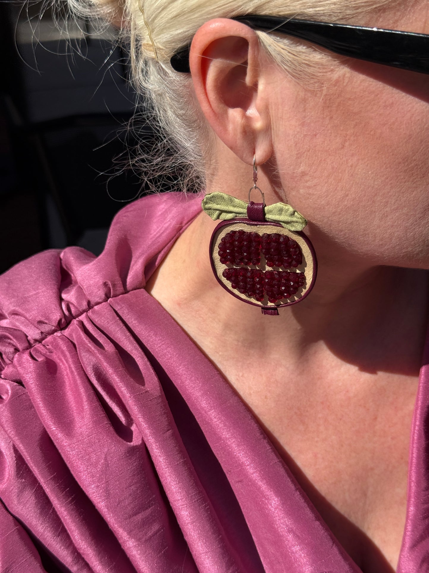 Giant Crystal Pomegranate Earrings