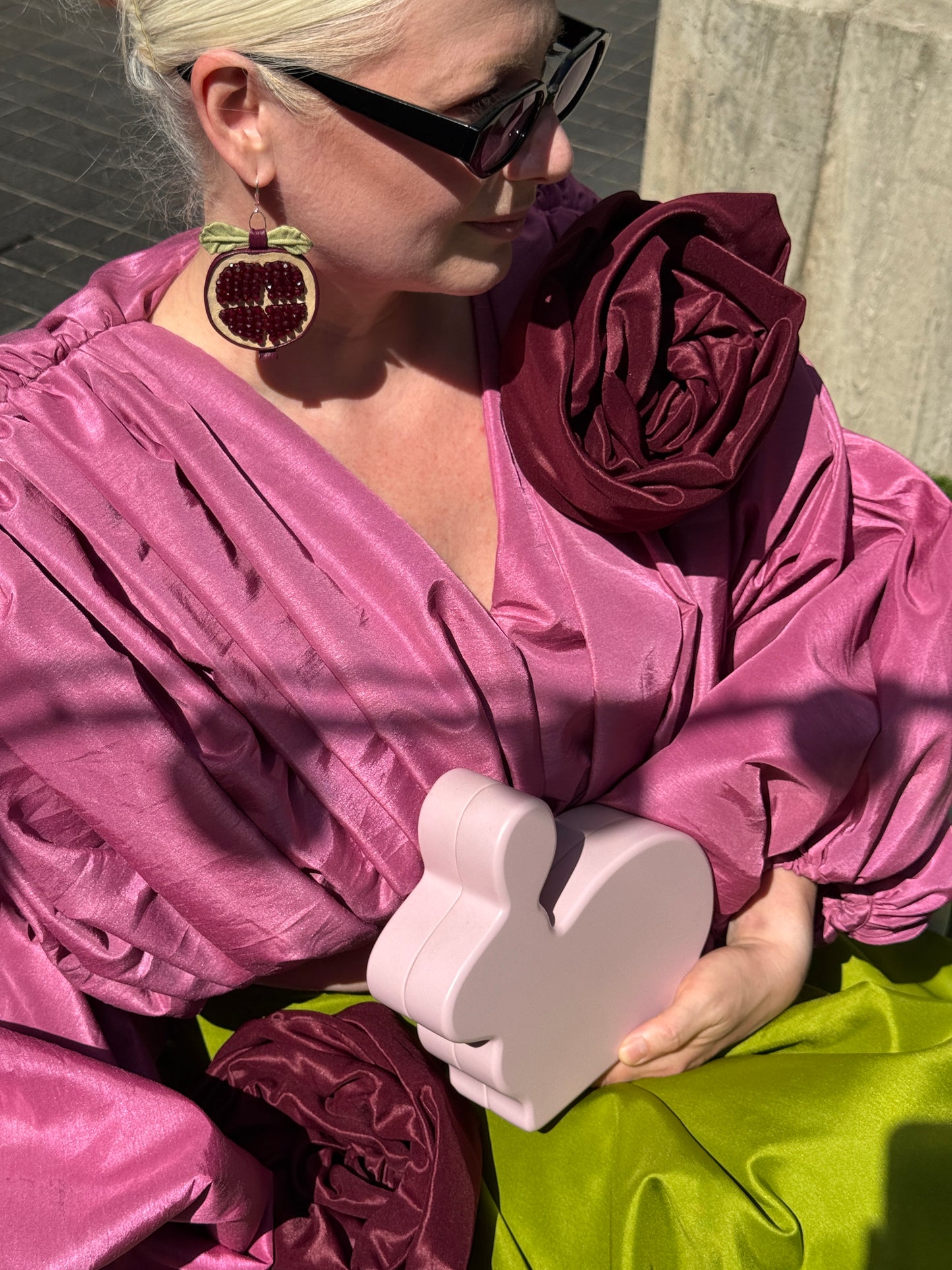 Giant Crystal Pomegranate Earrings