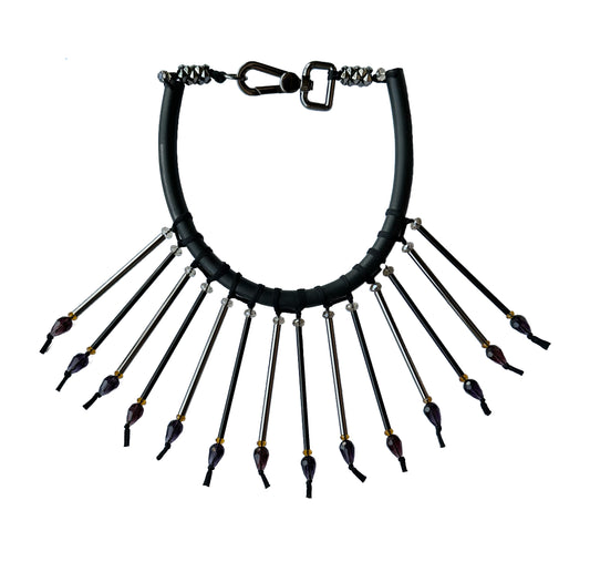Metal and Rubber Necklace